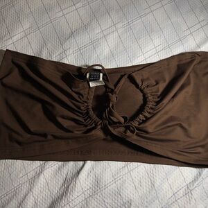 Brown Strapless/halter Top